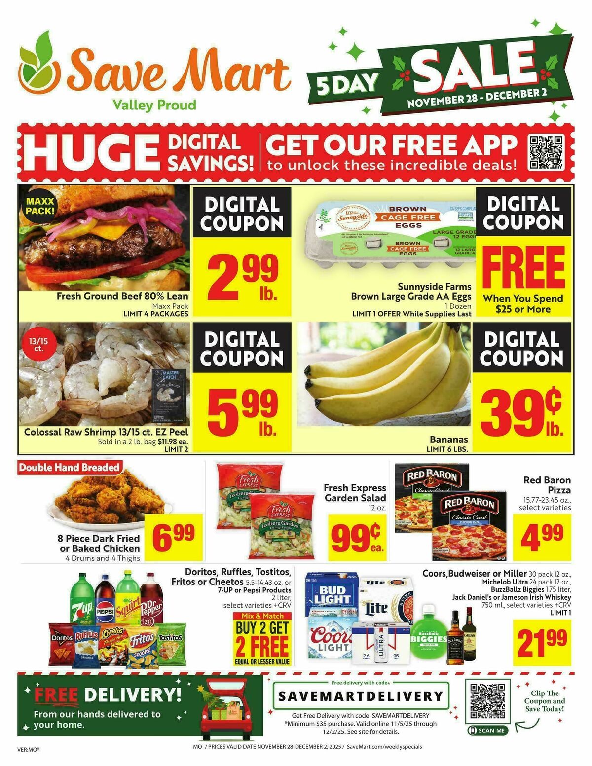 Save Mart 5 Day Holiday Sale Weekly Ad from November 28