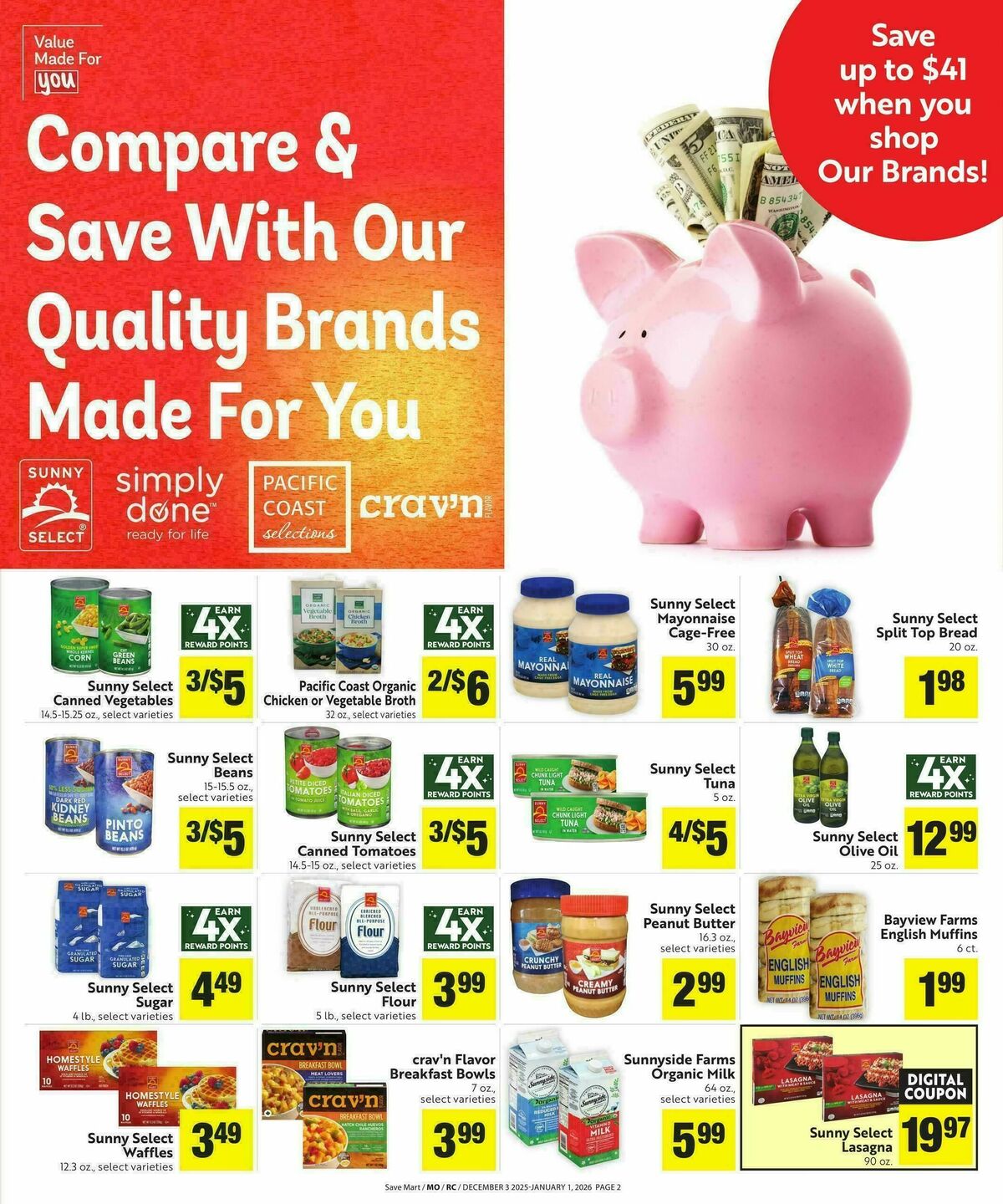 Save Mart Save Even More Weekly Ad from December 3