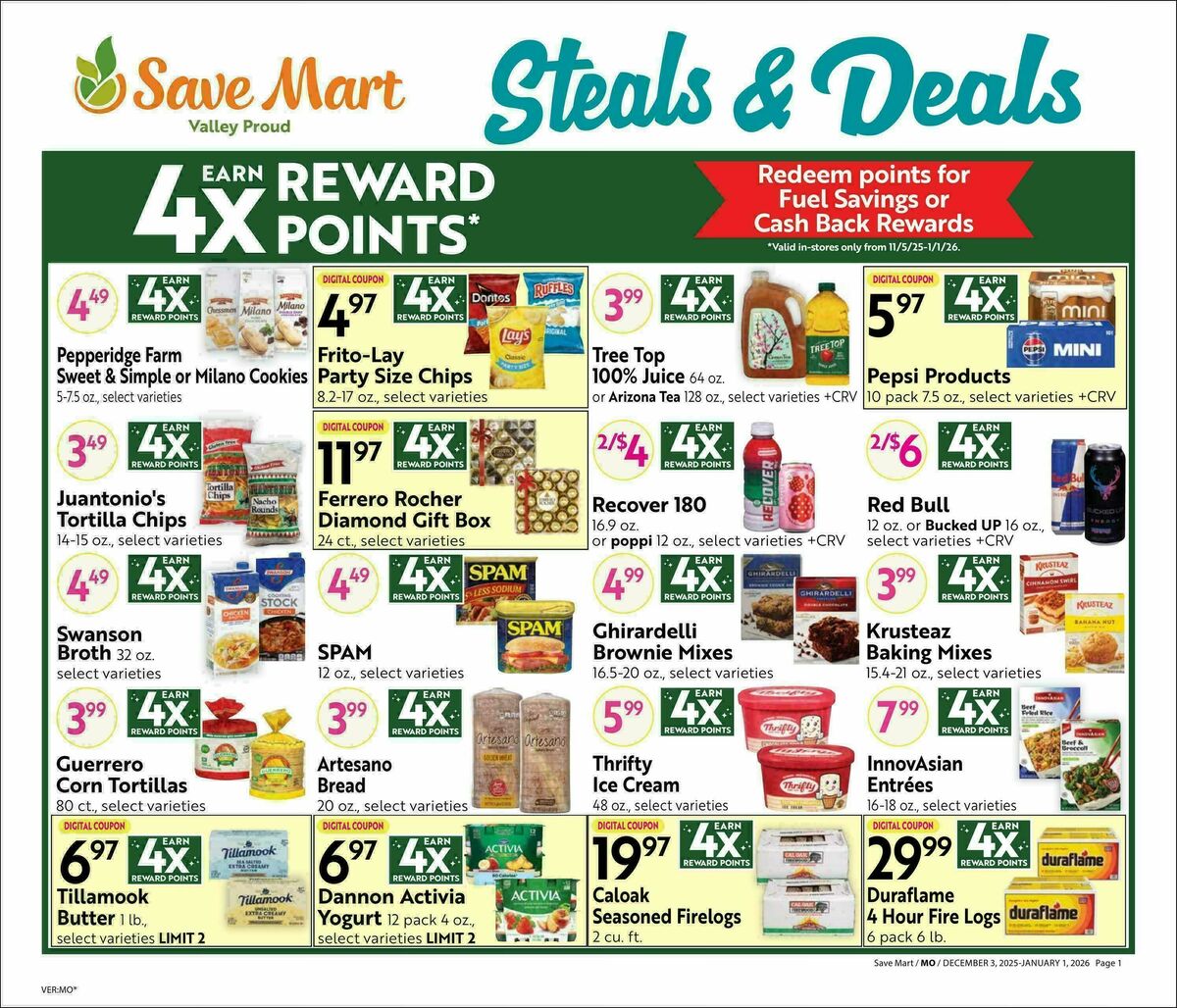 Save Mart Big Monthly Deals Weekly Ad from December 3