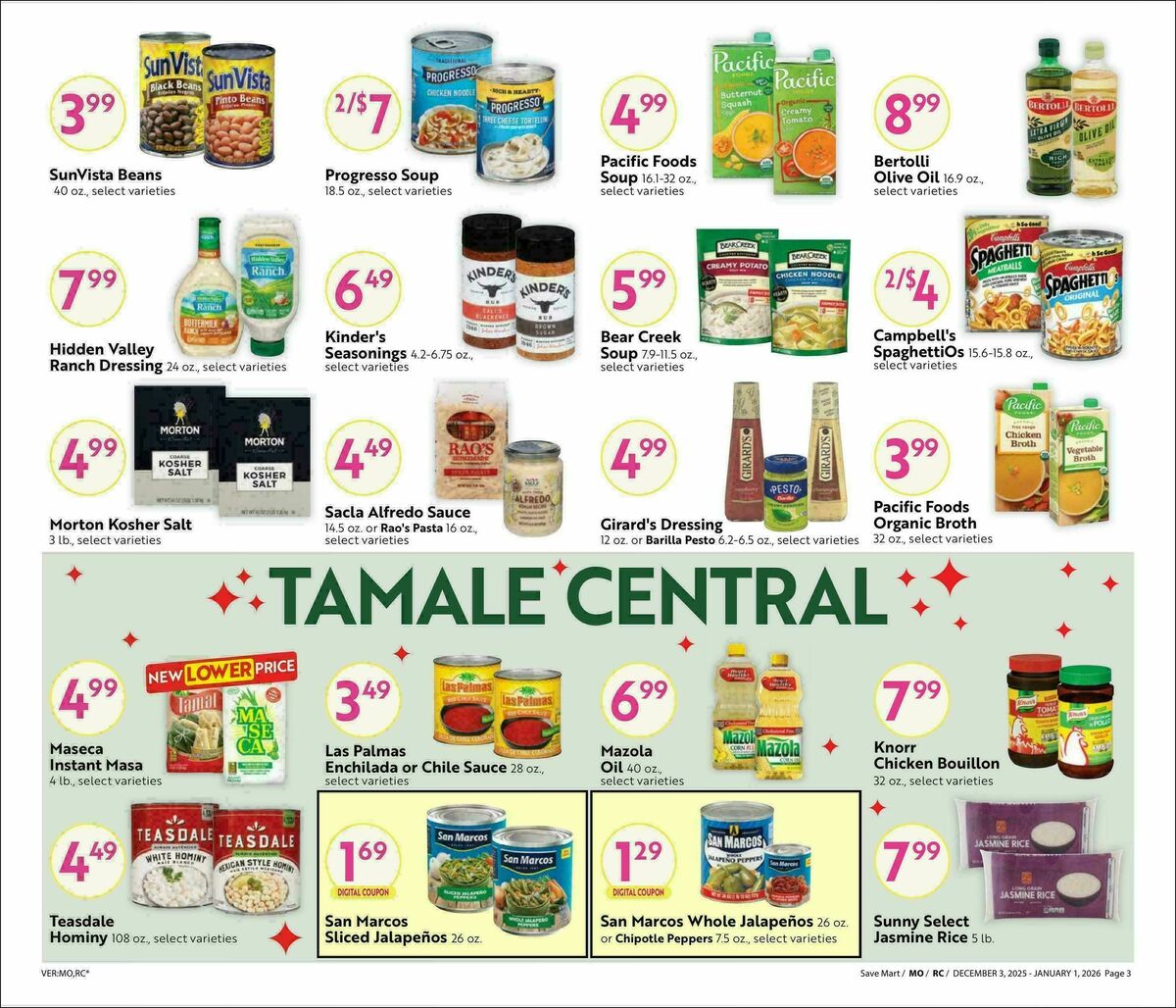 Save Mart Big Monthly Deals Weekly Ad from December 3