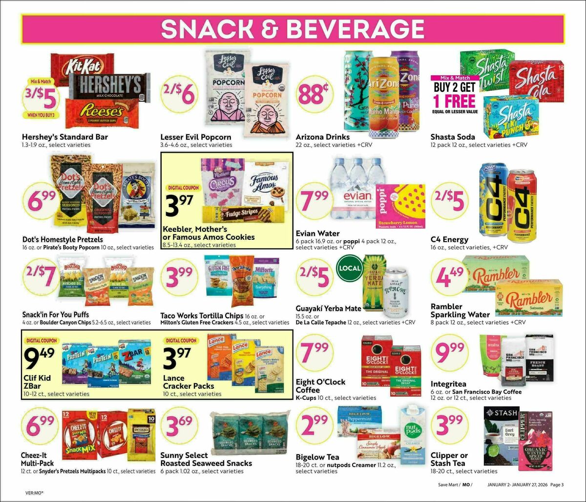 Save Mart Big Monthly Deals Weekly Ad from January 2