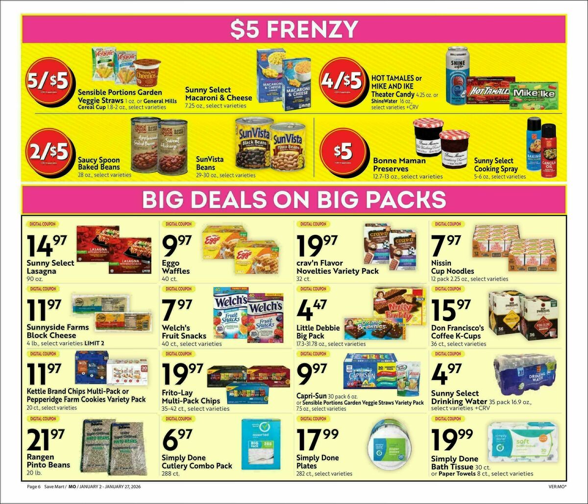 Save Mart Big Monthly Deals Weekly Ad from January 2