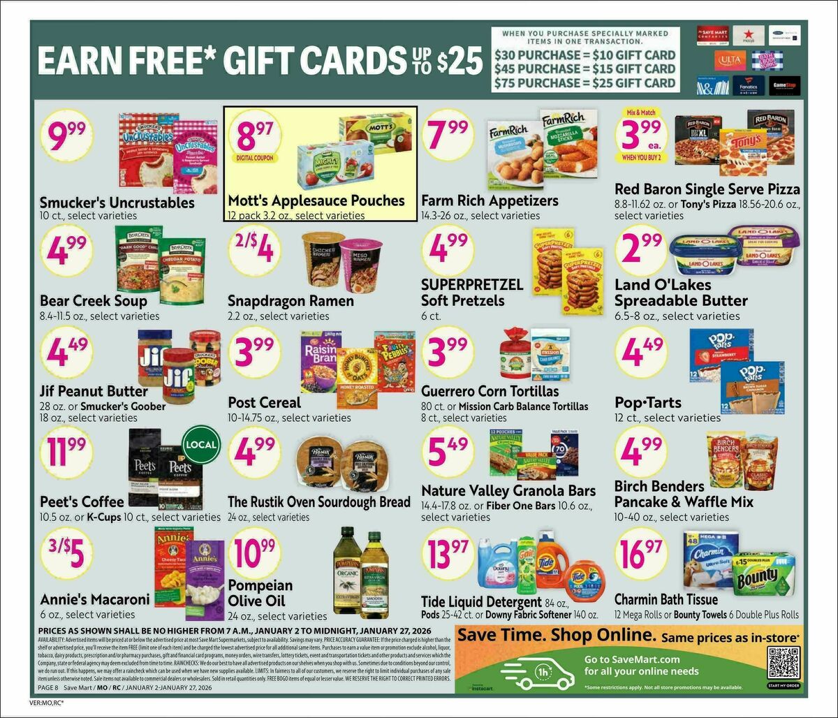 Save Mart Big Monthly Deals Weekly Ad from January 2