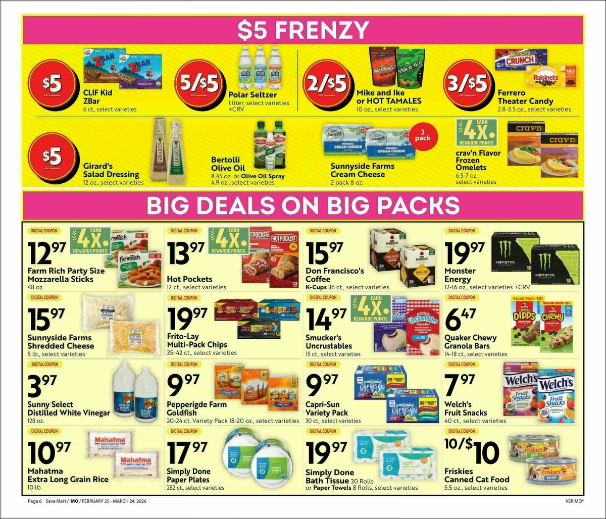 Save Mart Big Monthly Deals Weekly Ad from February 25