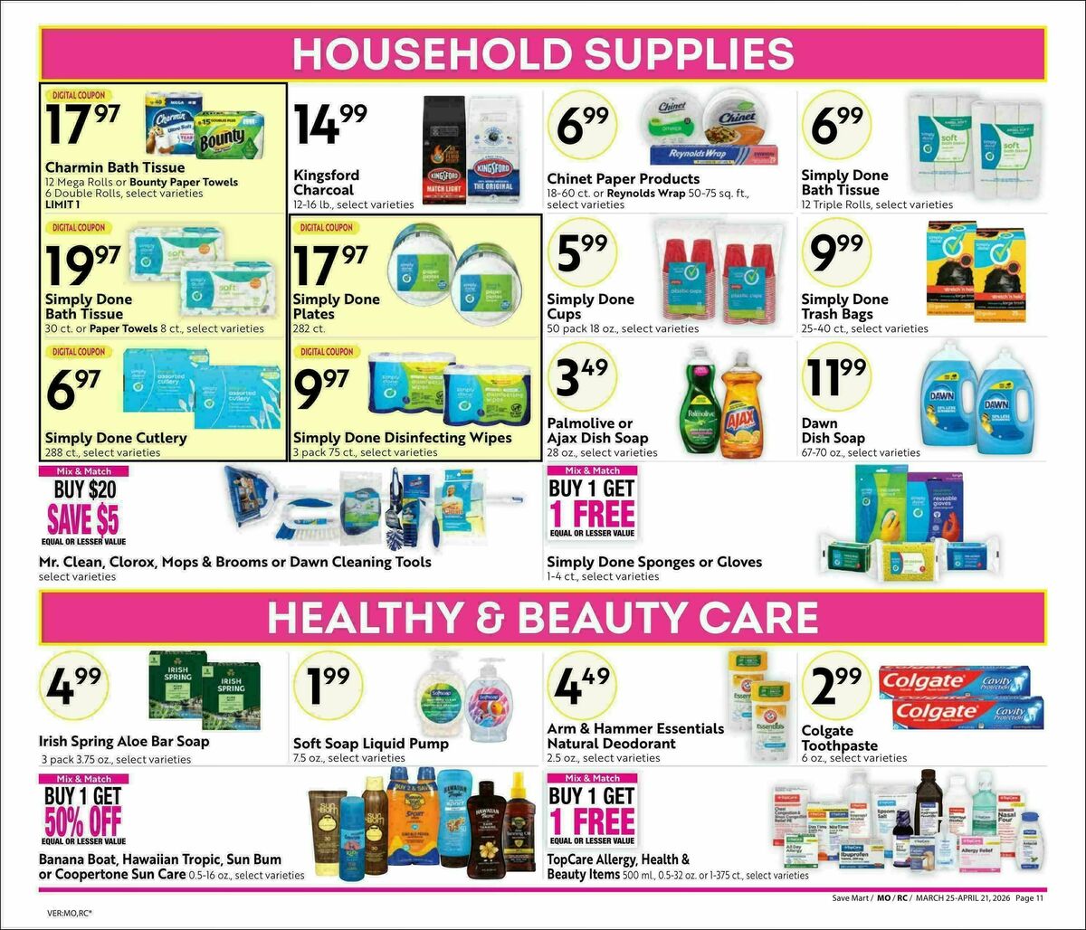 Save Mart Big Monthly Deals Weekly Ad from March 25