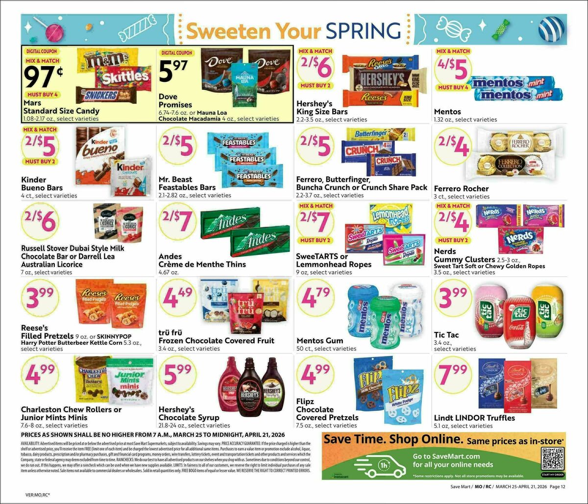 Save Mart Big Monthly Deals Weekly Ad from March 25