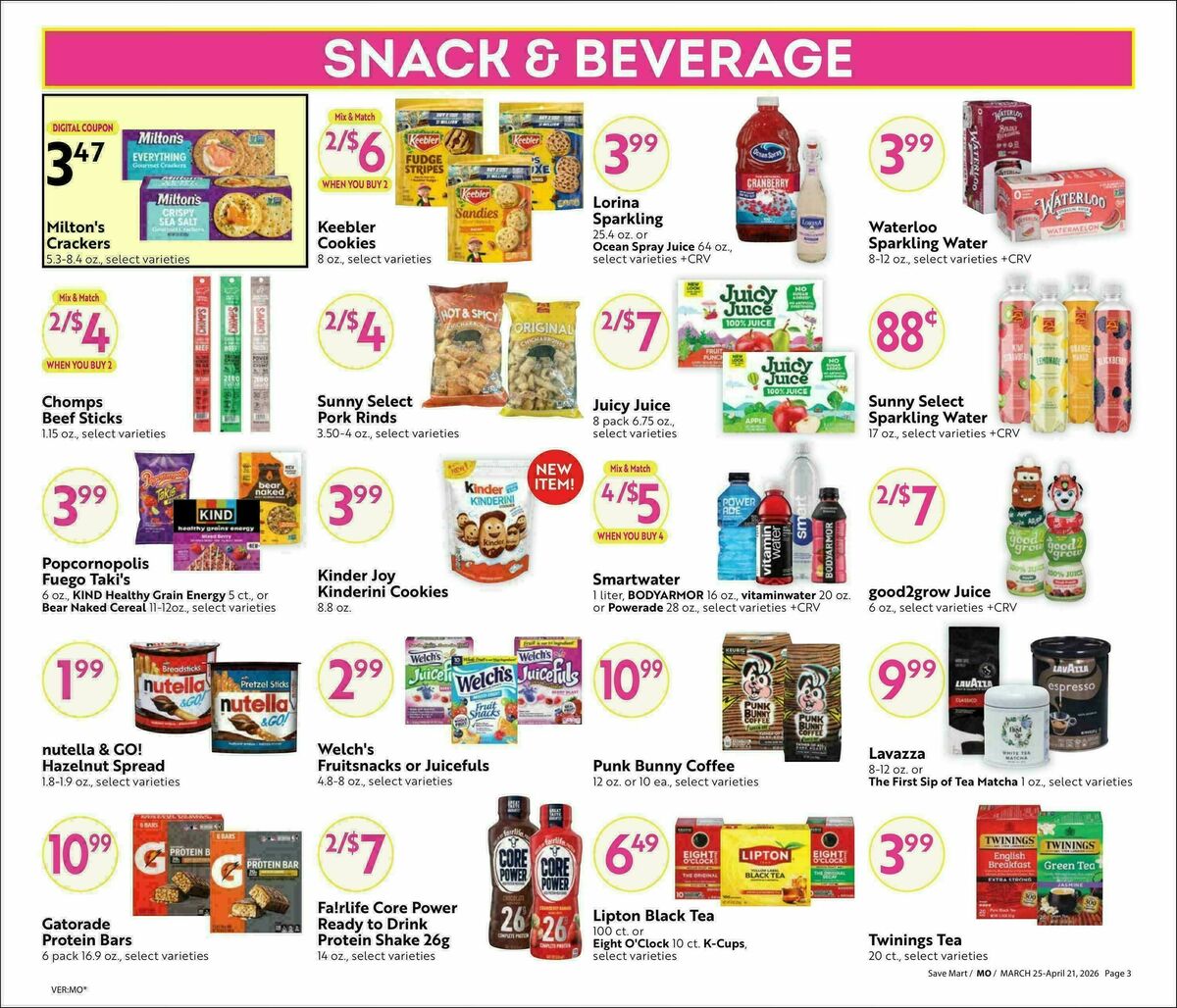 Save Mart Big Monthly Deals Weekly Ad from March 25