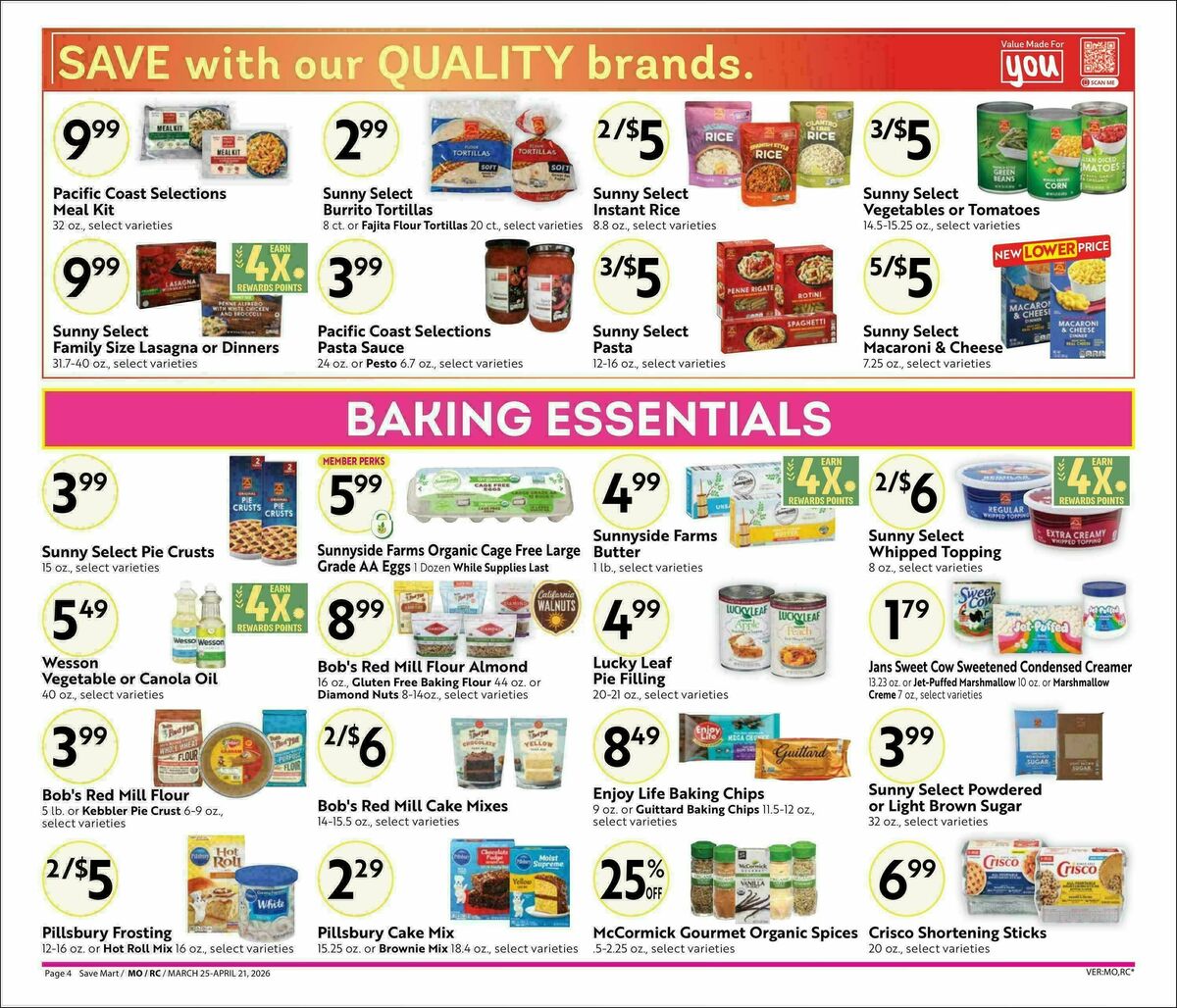 Save Mart Big Monthly Deals Weekly Ad from March 25