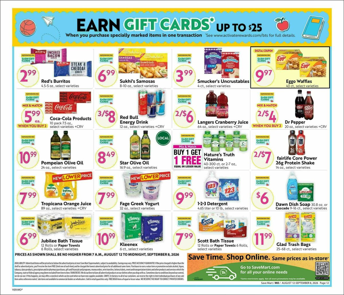 Save Mart Weekly Ad from August 12