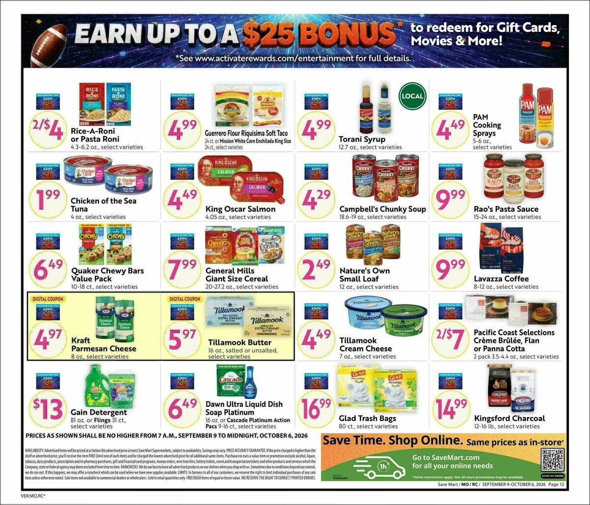 Save Mart Big Monthly Deals Weekly Ad from September 9