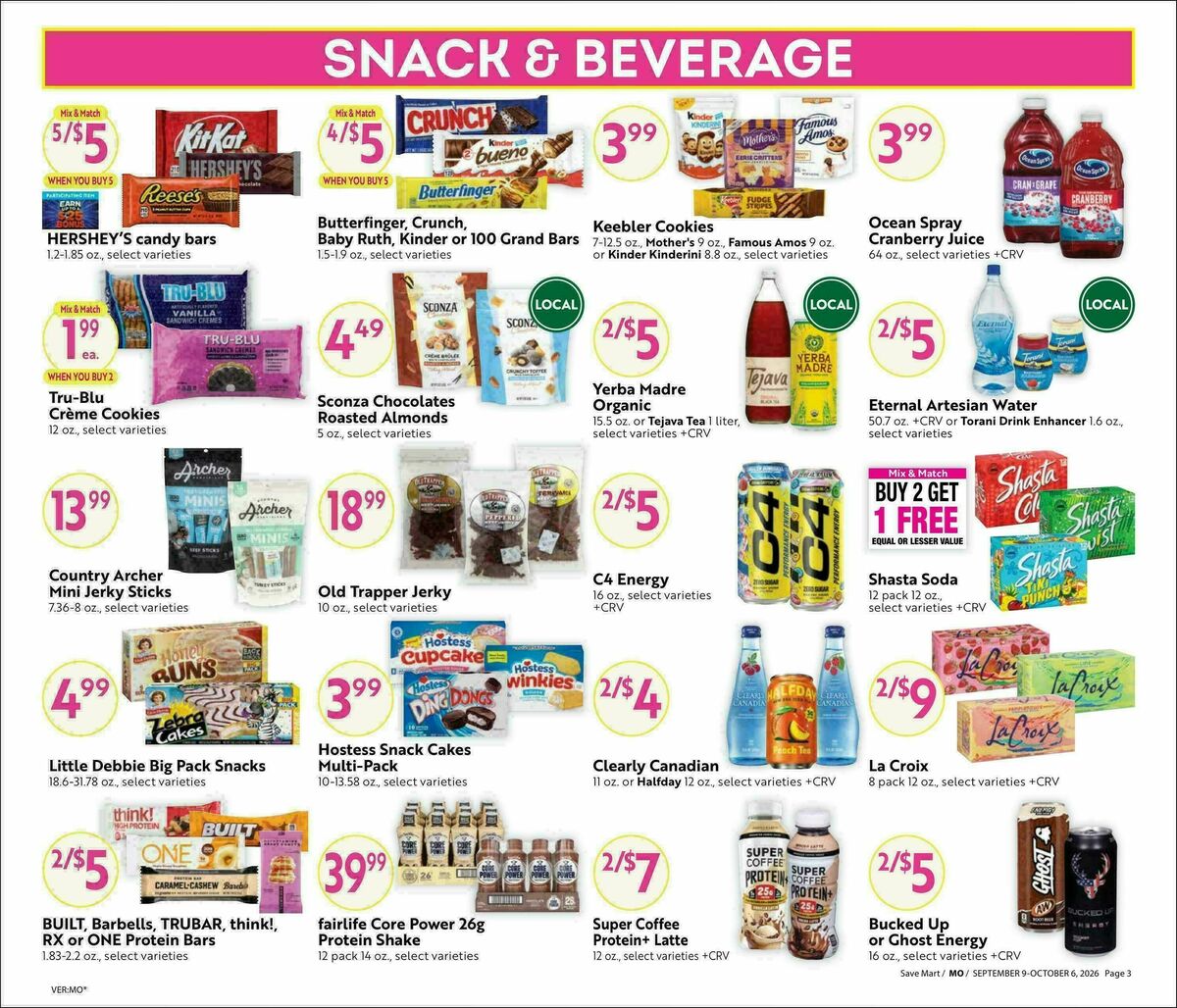 Save Mart Big Monthly Deals Weekly Ad from September 9