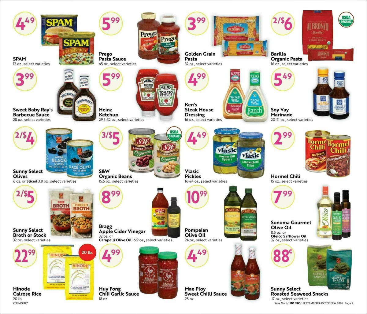 Save Mart Big Monthly Deals Weekly Ad from September 9