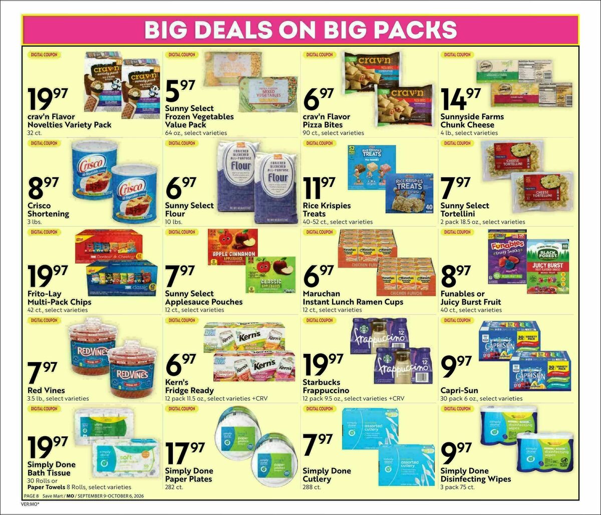 Save Mart Big Monthly Deals Weekly Ad from September 9
