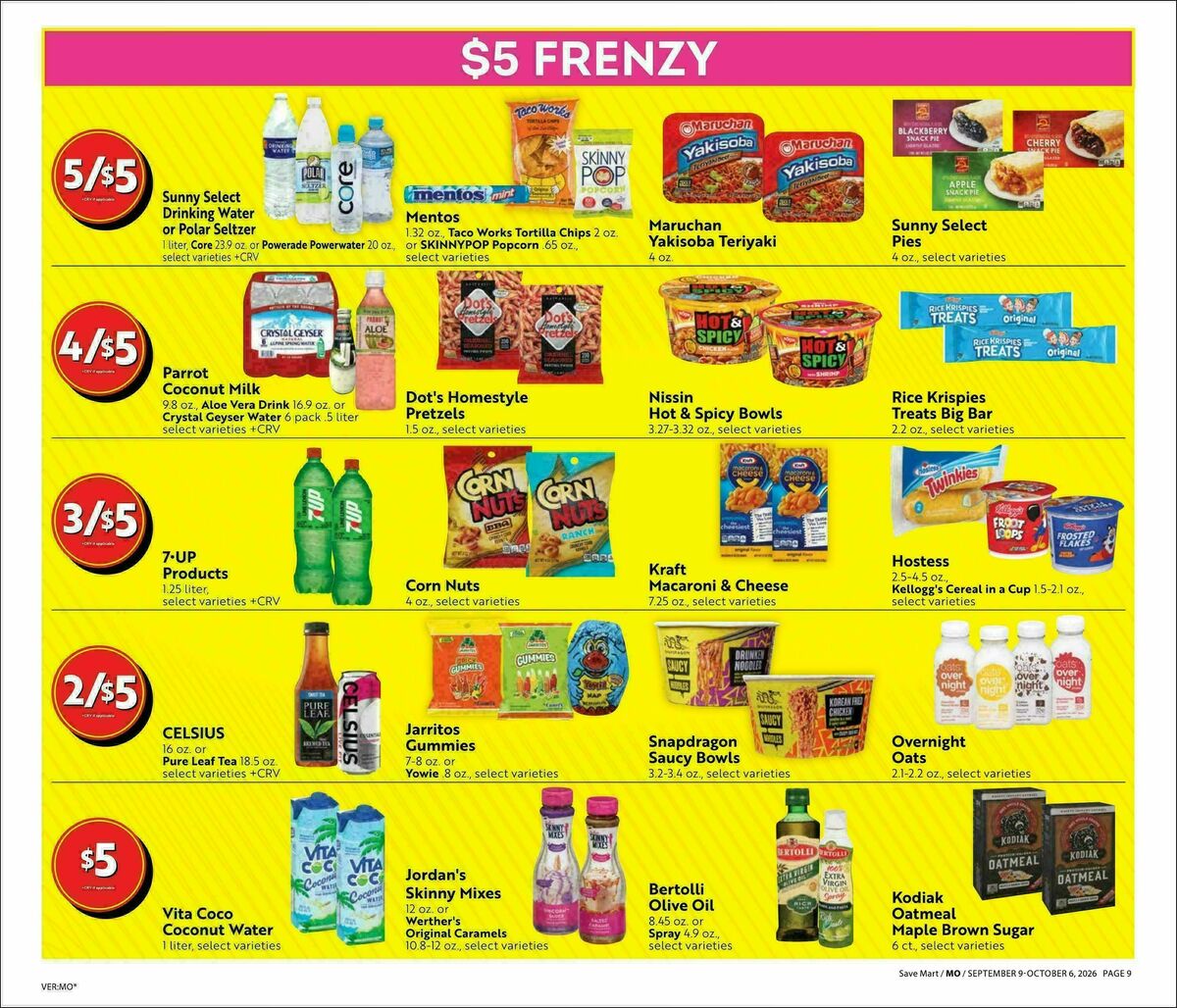 Save Mart Big Monthly Deals Weekly Ad from September 9