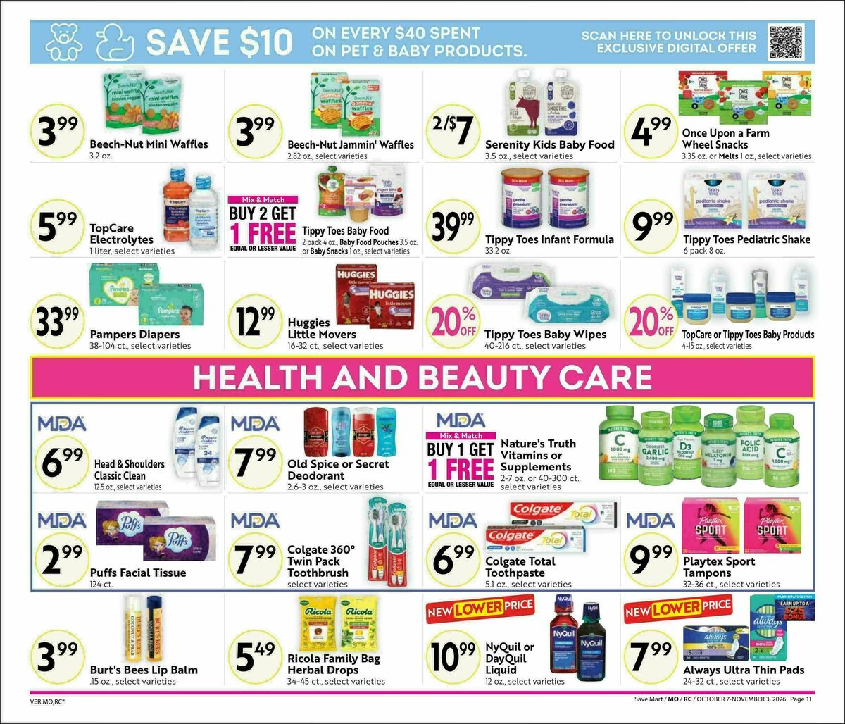 Save Mart Big Monthly Savings Weekly Ad from October 7