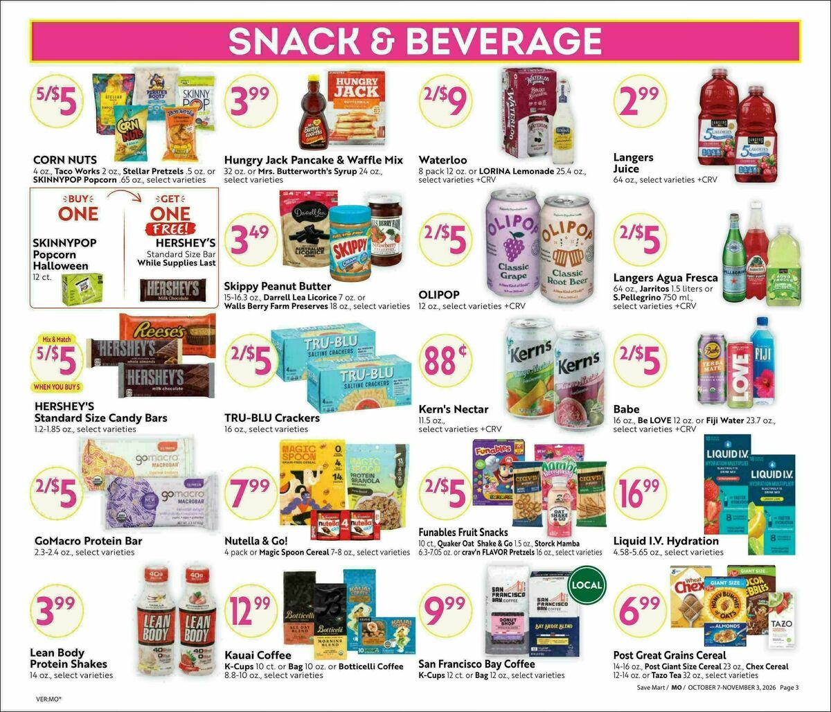 Save Mart Big Monthly Savings Weekly Ad from October 7