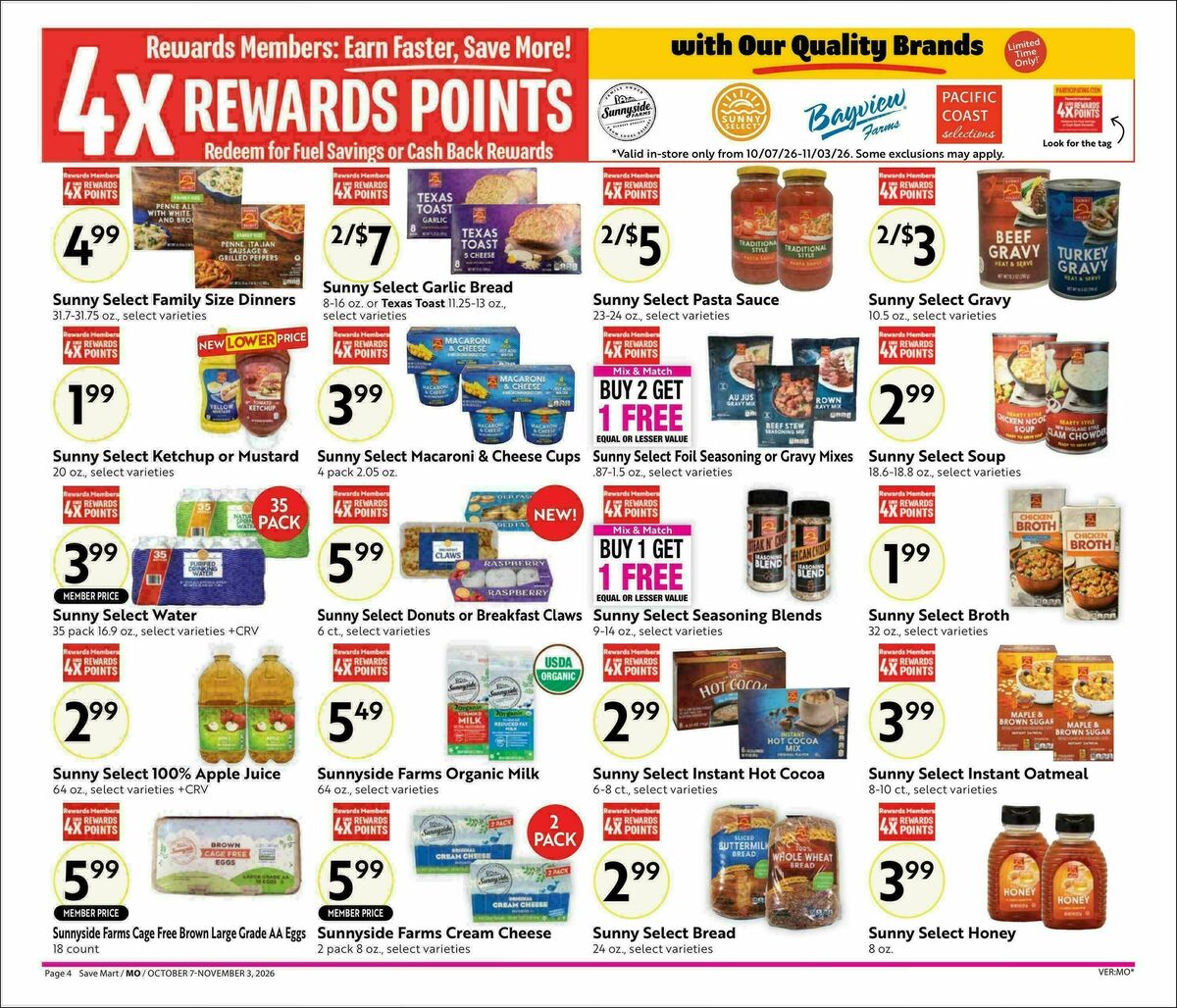 Save Mart Big Monthly Savings Weekly Ad from October 7