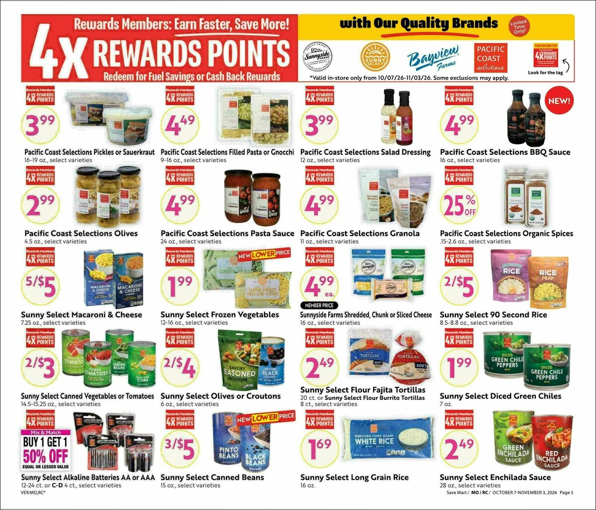 Save Mart Big Monthly Savings Weekly Ad from October 7