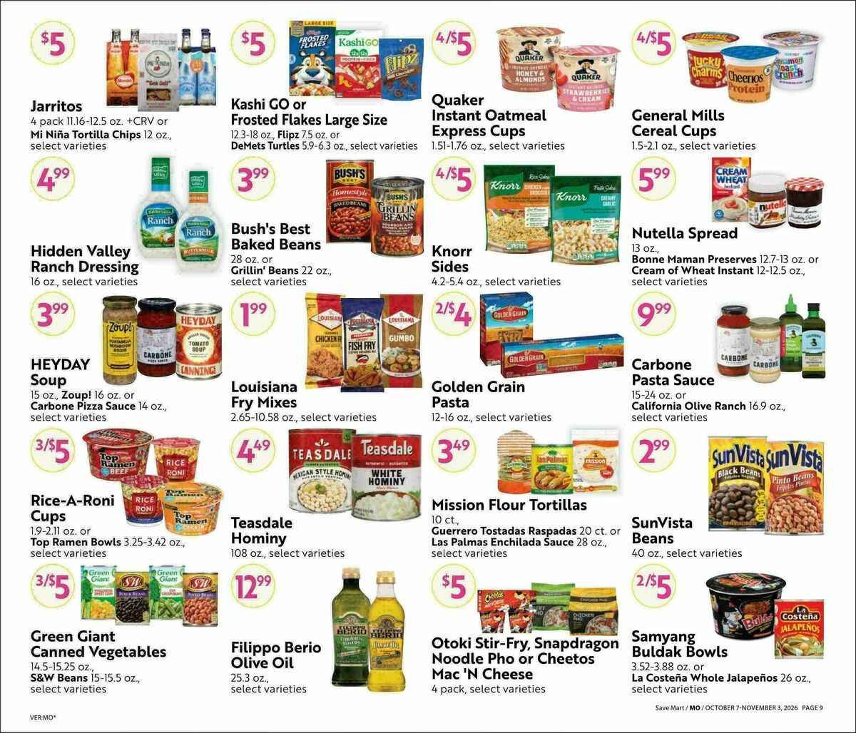 Save Mart Big Monthly Savings Weekly Ad from October 7