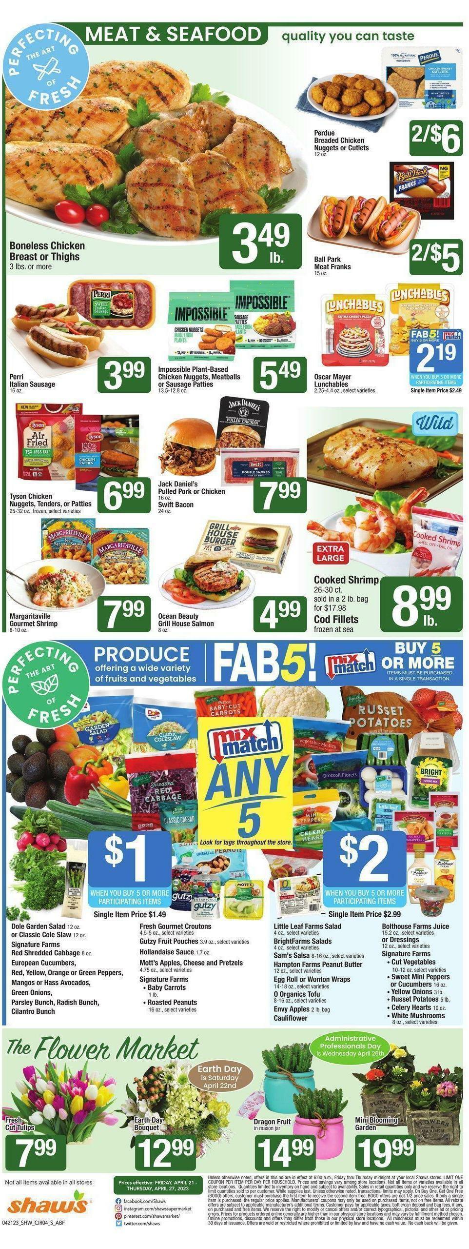 Shaw's Weekly Ad from April 21