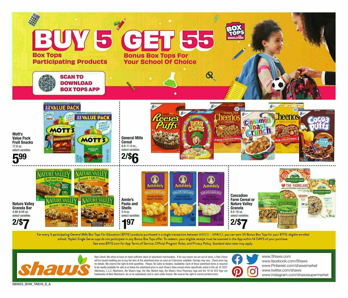 Shaw's Big Book of Savings Weekly Ad from August 9