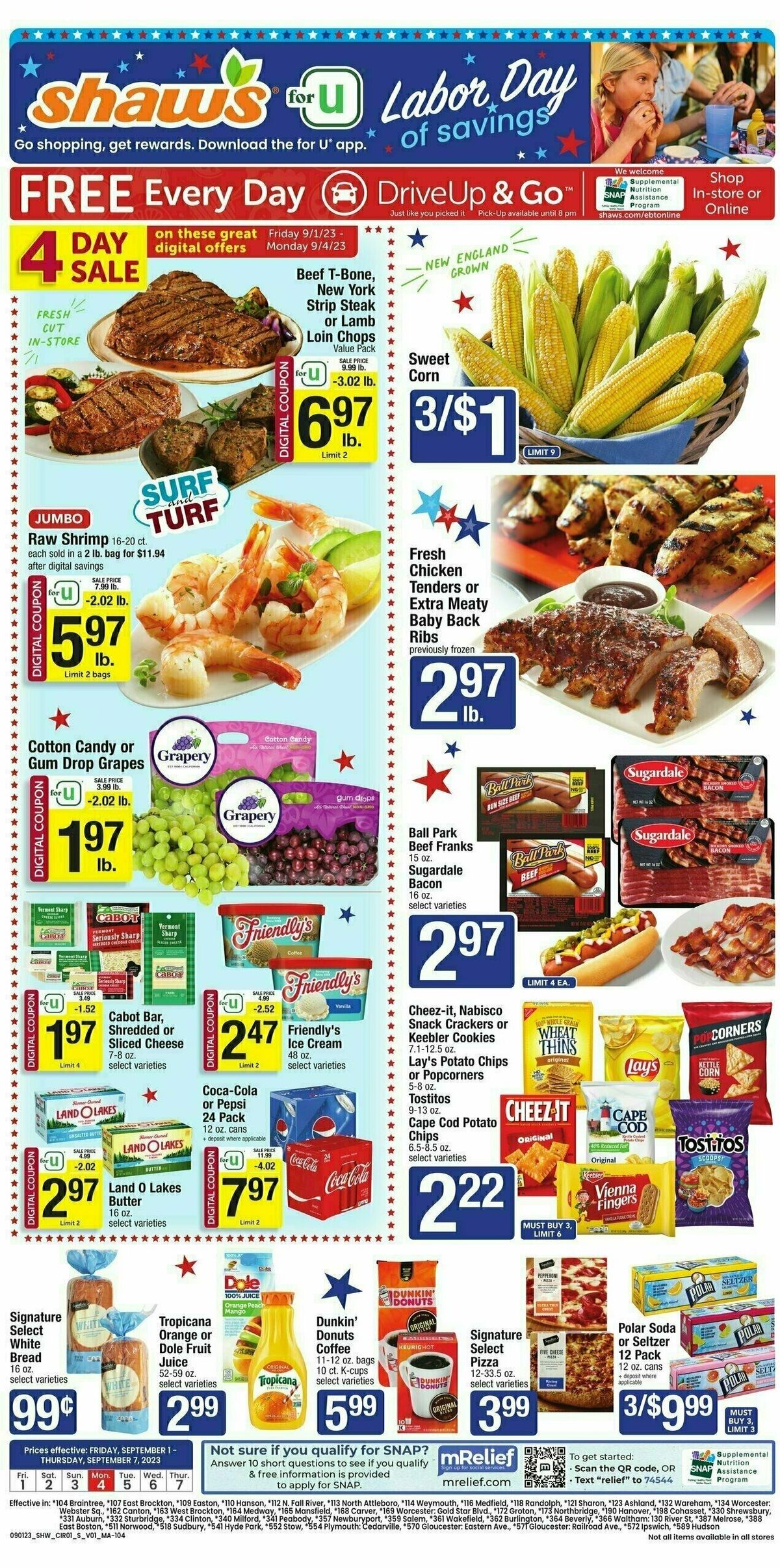 Shaw's Weekly Ad from September 1