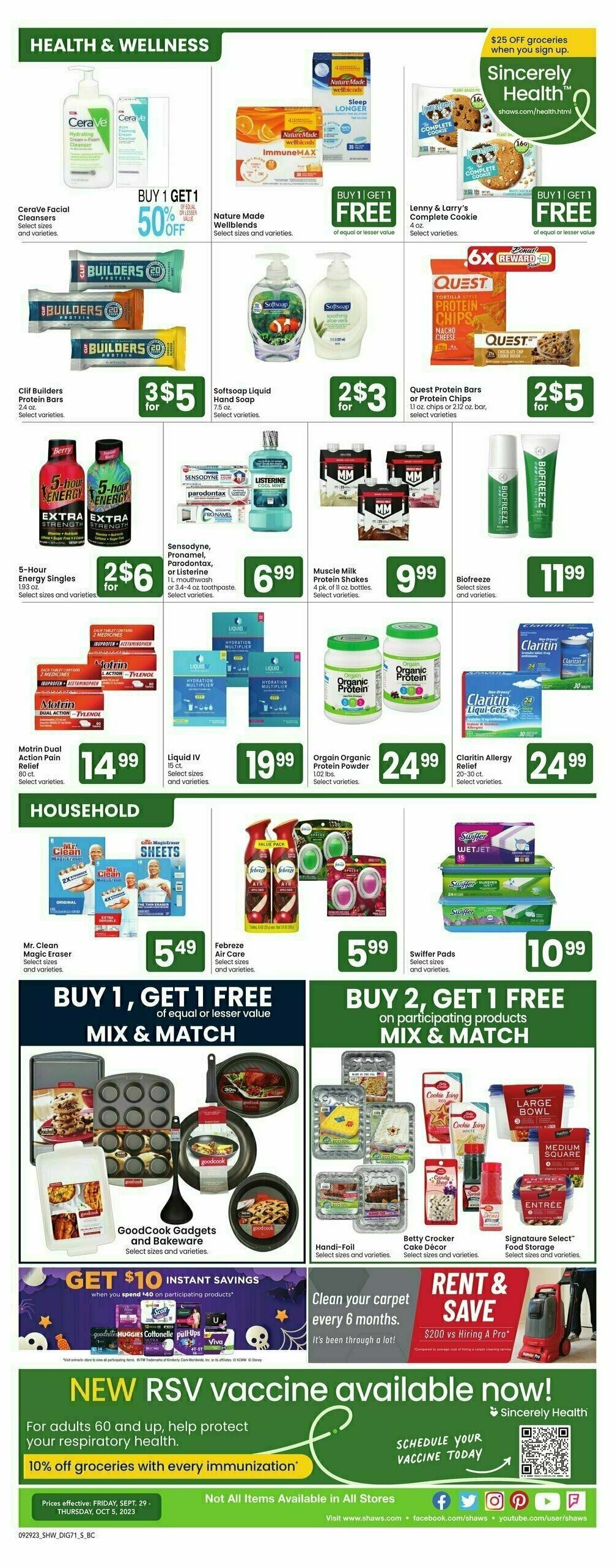 Shaw's Additional Savings Weekly Ad from September 29