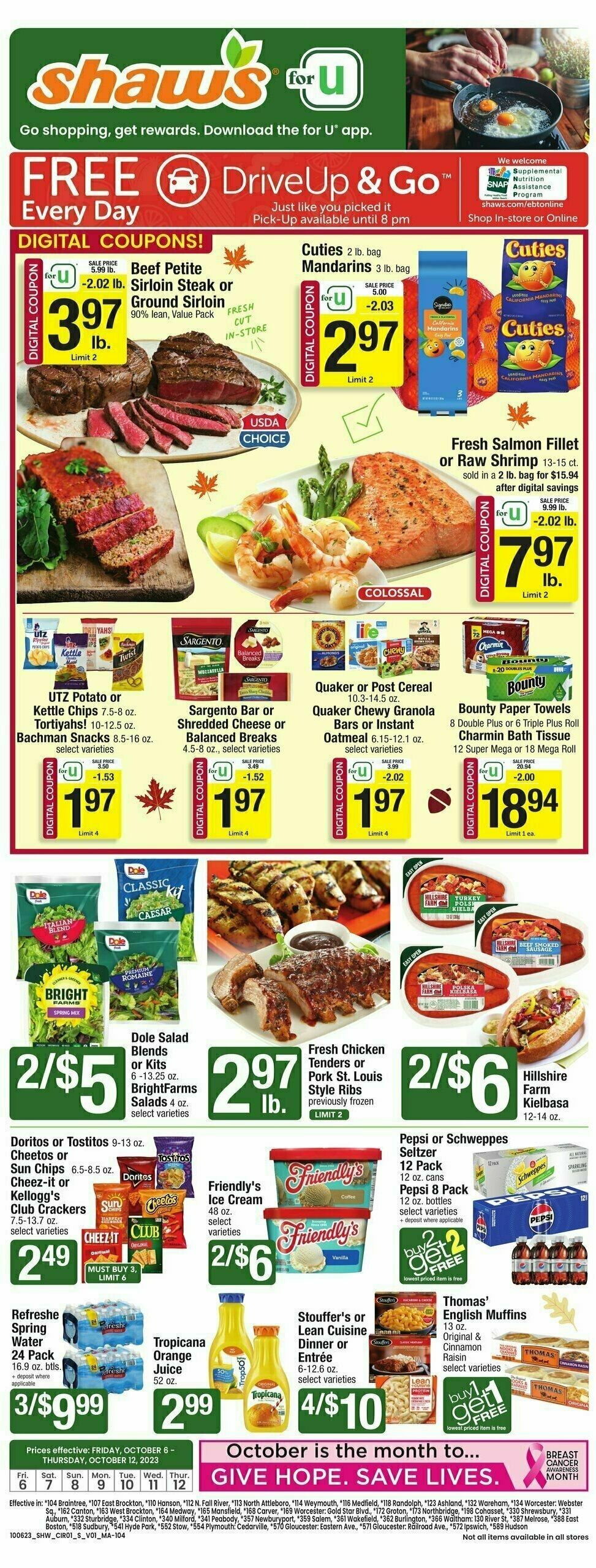 Shaw's Weekly Ad from October 6