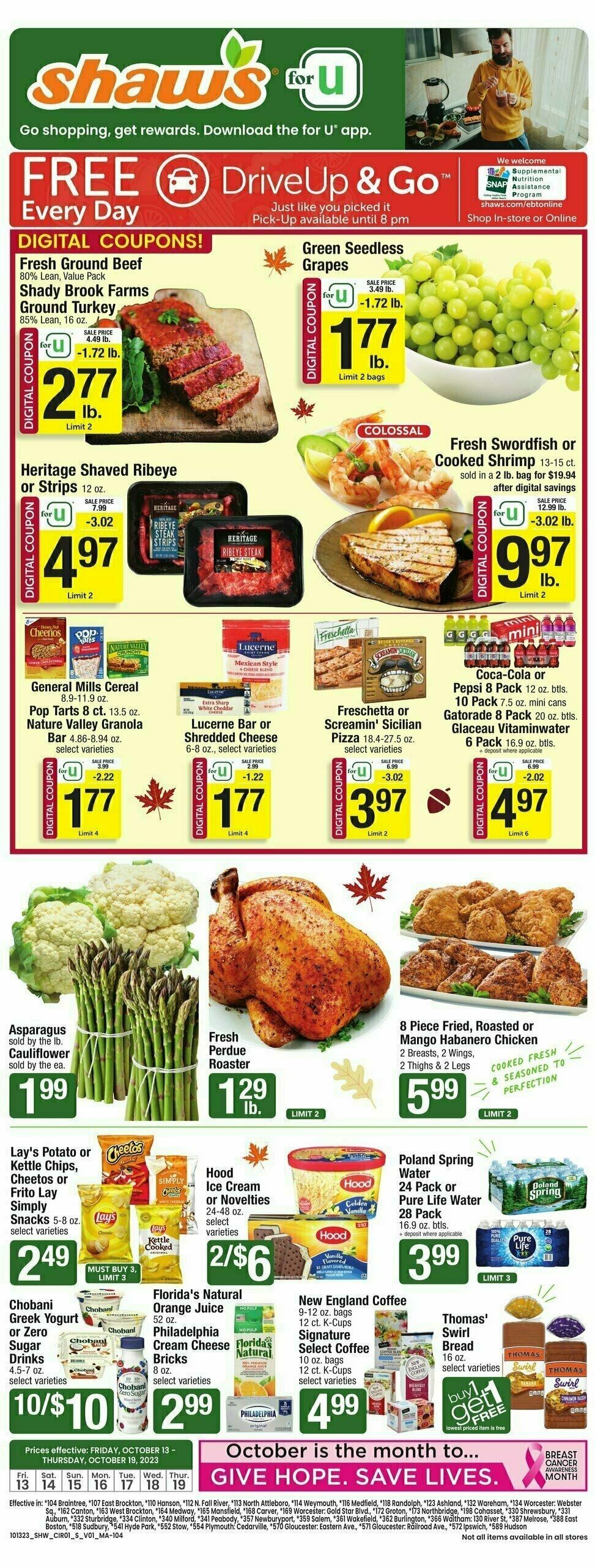 Shaw's Weekly Ad from October 13