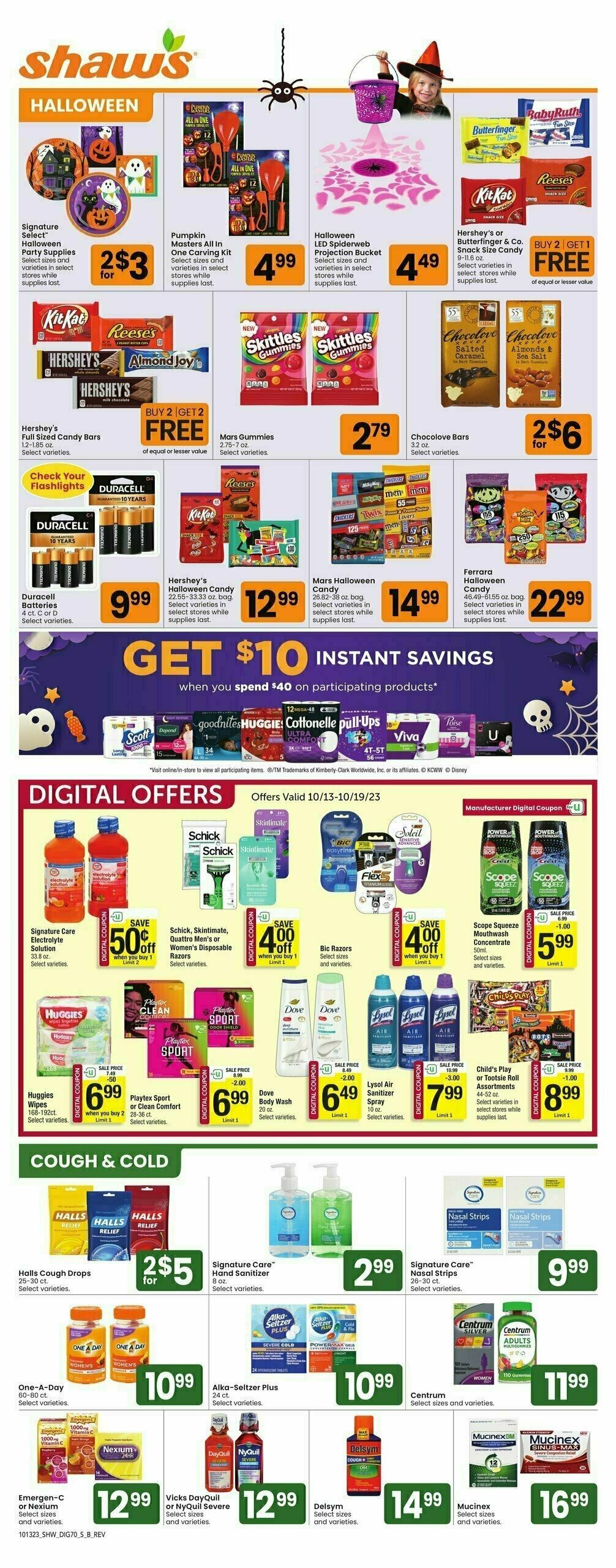 Shaw's Additional Savings Weekly Ad from October 13