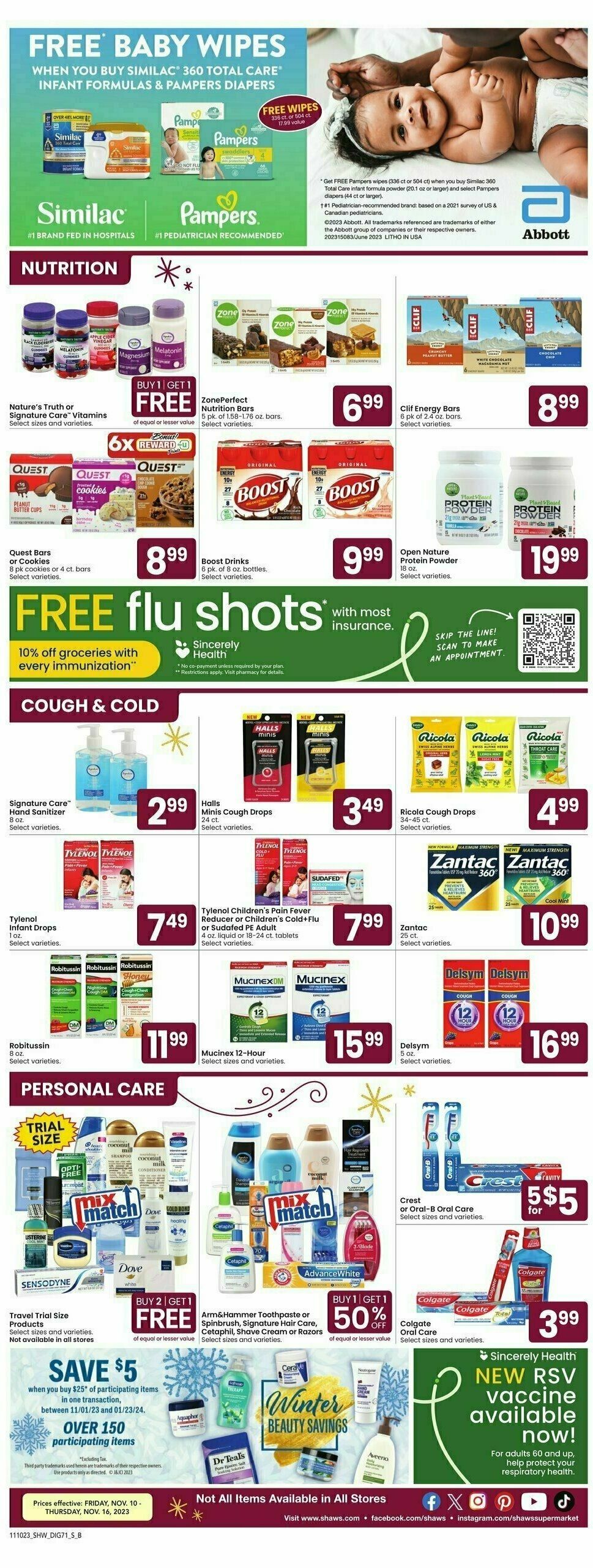 Shaw's Weekly Ad from November 10
