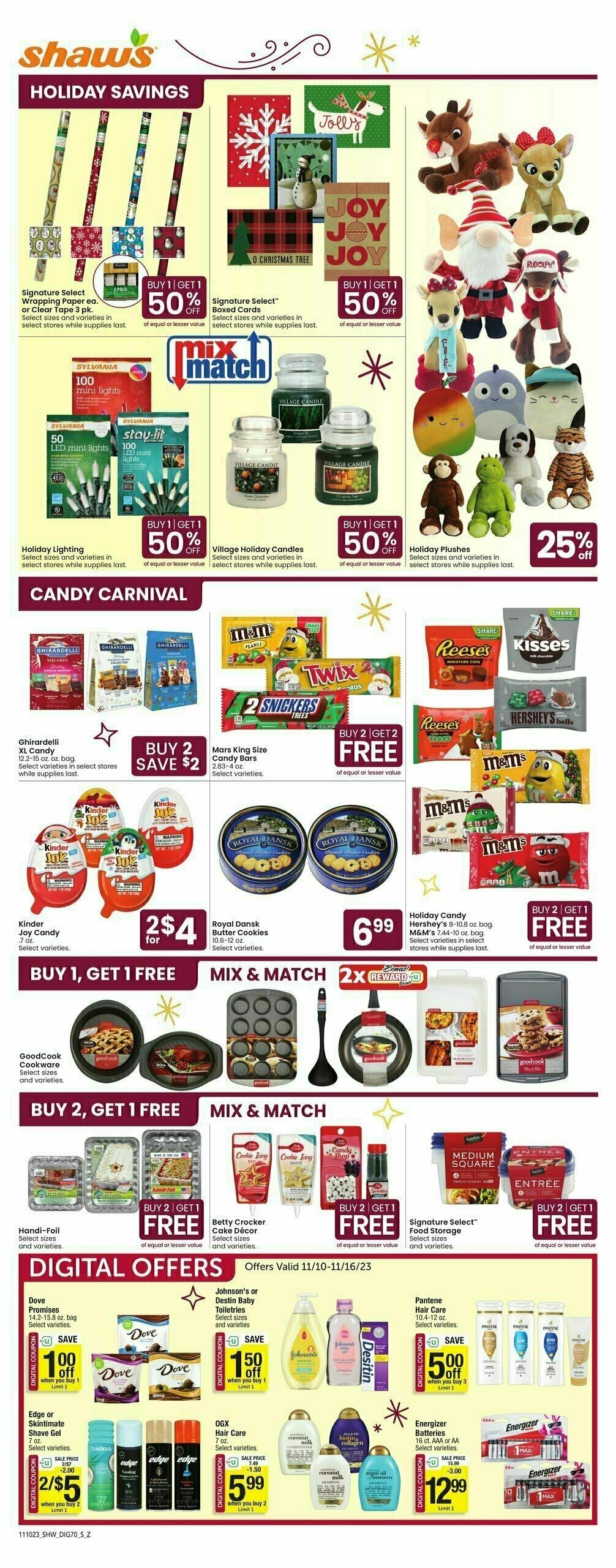 Shaw's Additional Savings Weekly Ad from November 10
