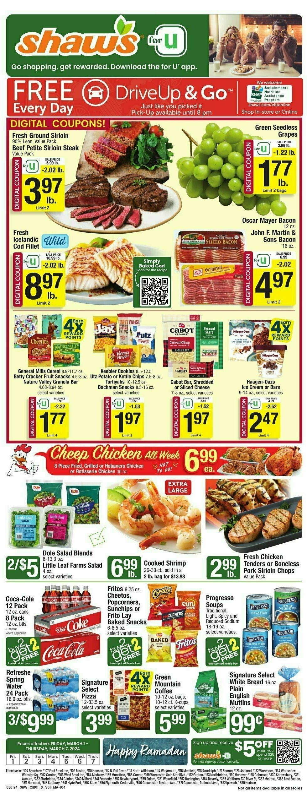 Shaw's Weekly Ad from March 1