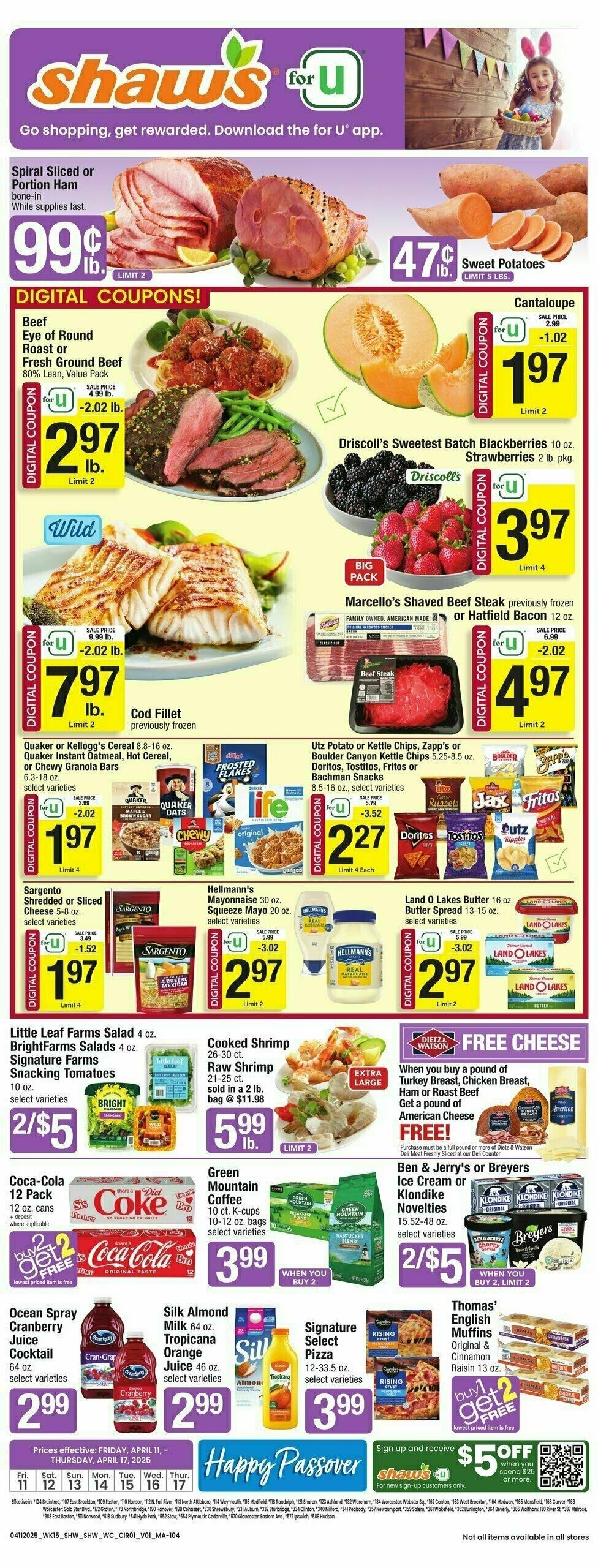 Shaw's Weekly Ad from April 11