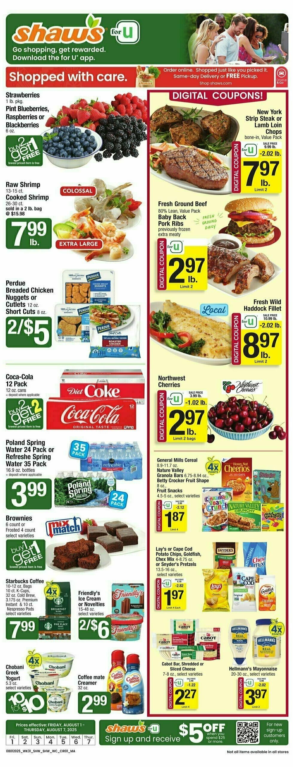 Shaw's Weekly Ad from August 1