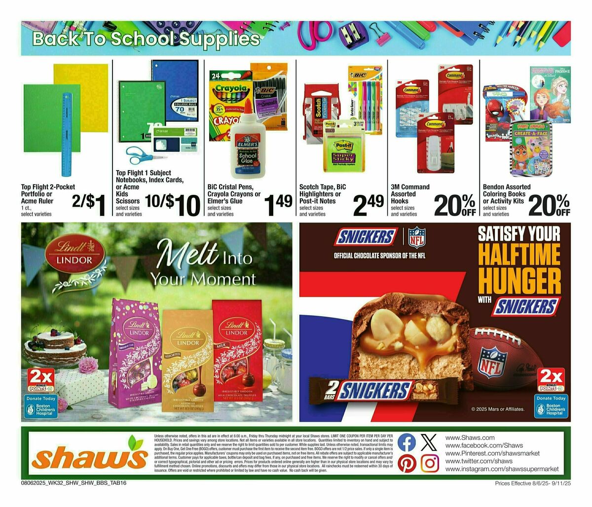 Shaw's Big Book of Savings Weekly Ad from August 6