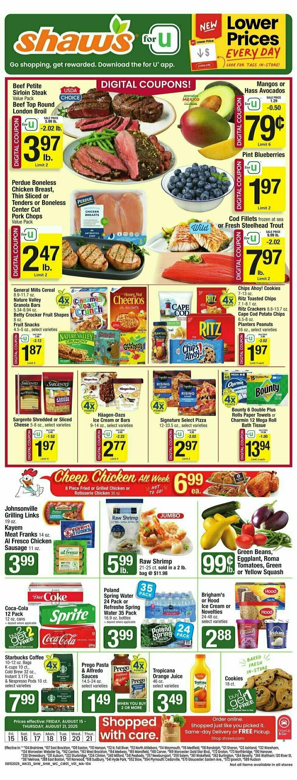 Shaw's Weekly Ad from August 15
