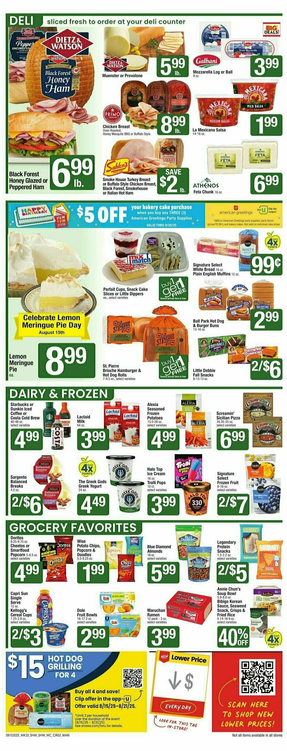 Shaw's Weekly Ad from August 15