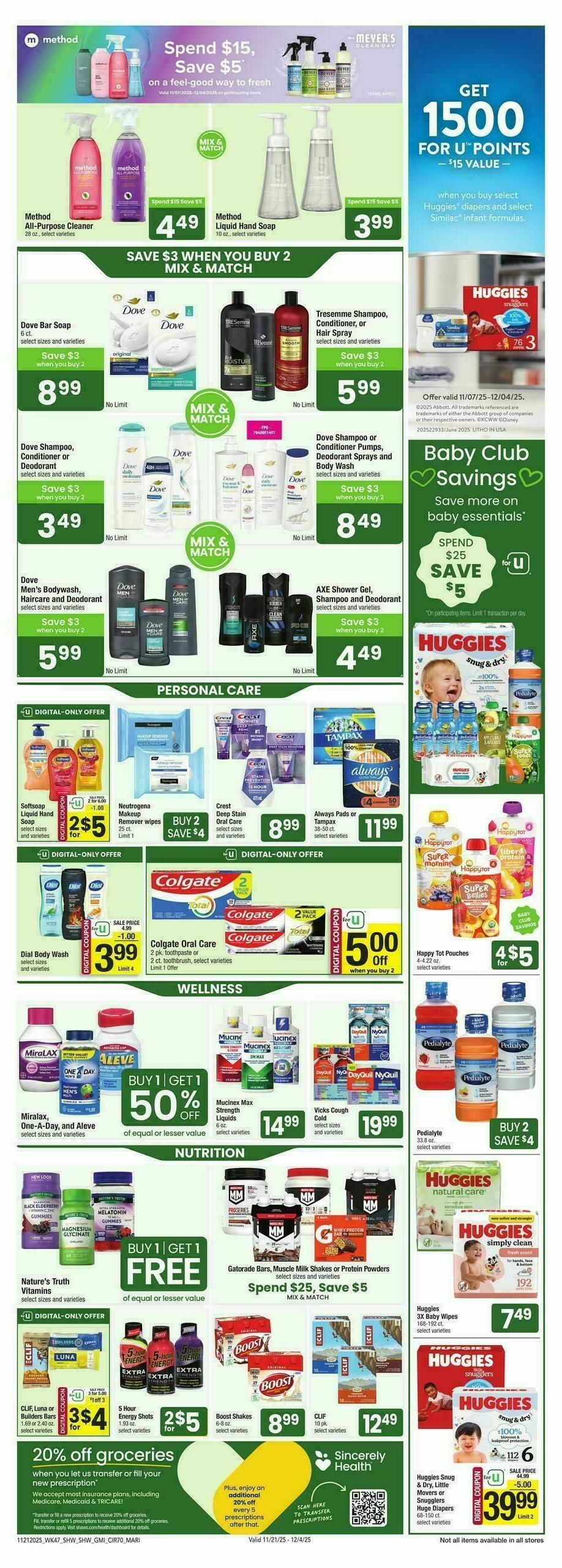 Shaw's Weekly Ad from November 21