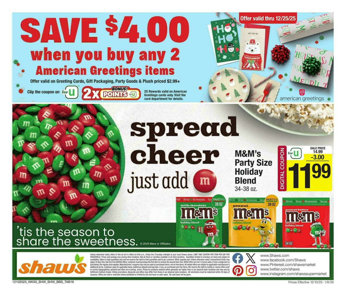 Shaw's Big Book of Savings Weekly Ad from December 10