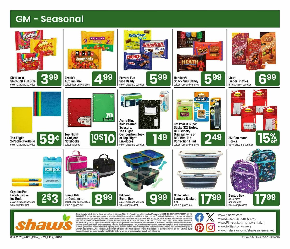 Shaw's Big Book of Savings Weekly Ad from August 5