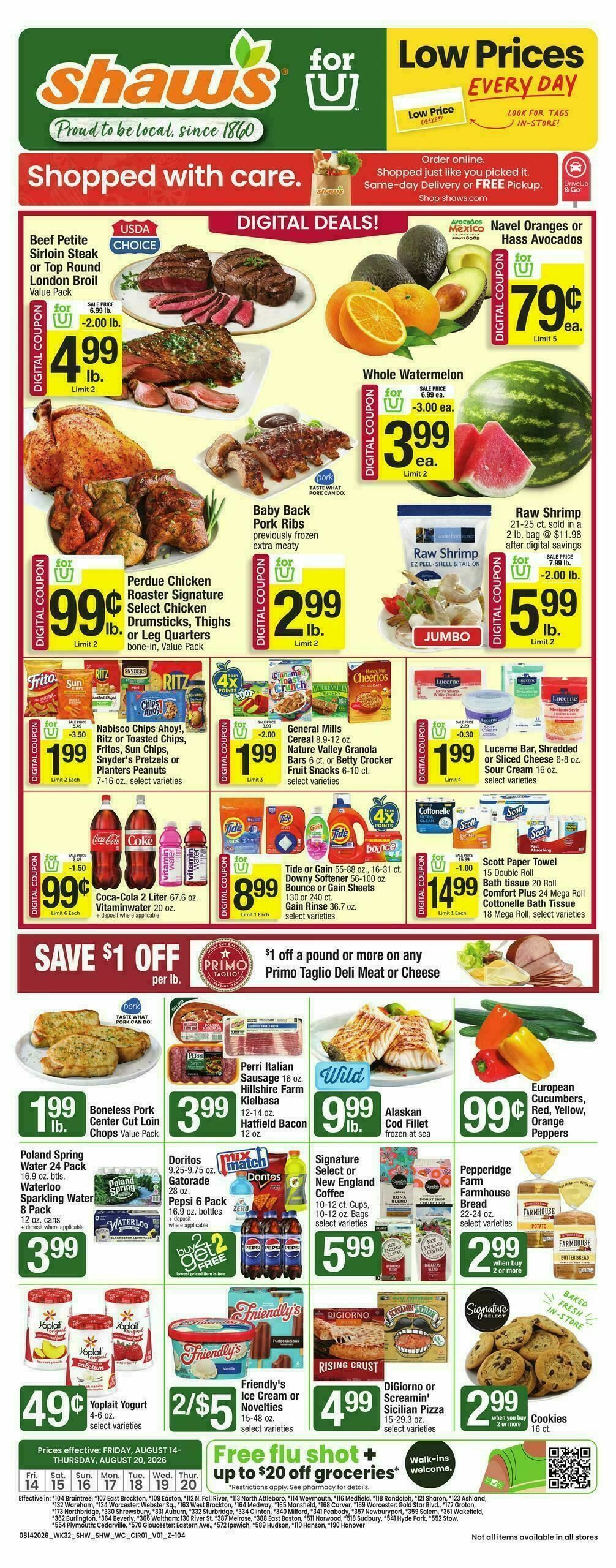 Shaw's Weekly Ad from August 14