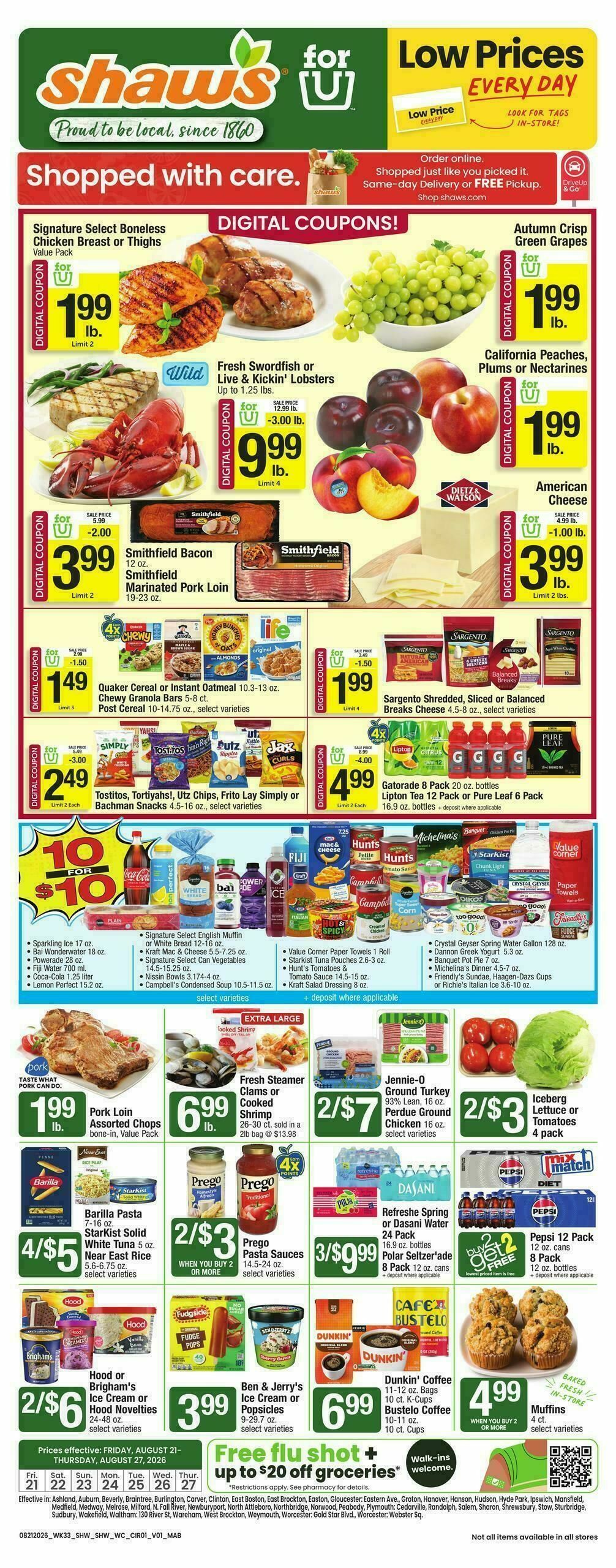 Shaw's Weekly Ad from August 21