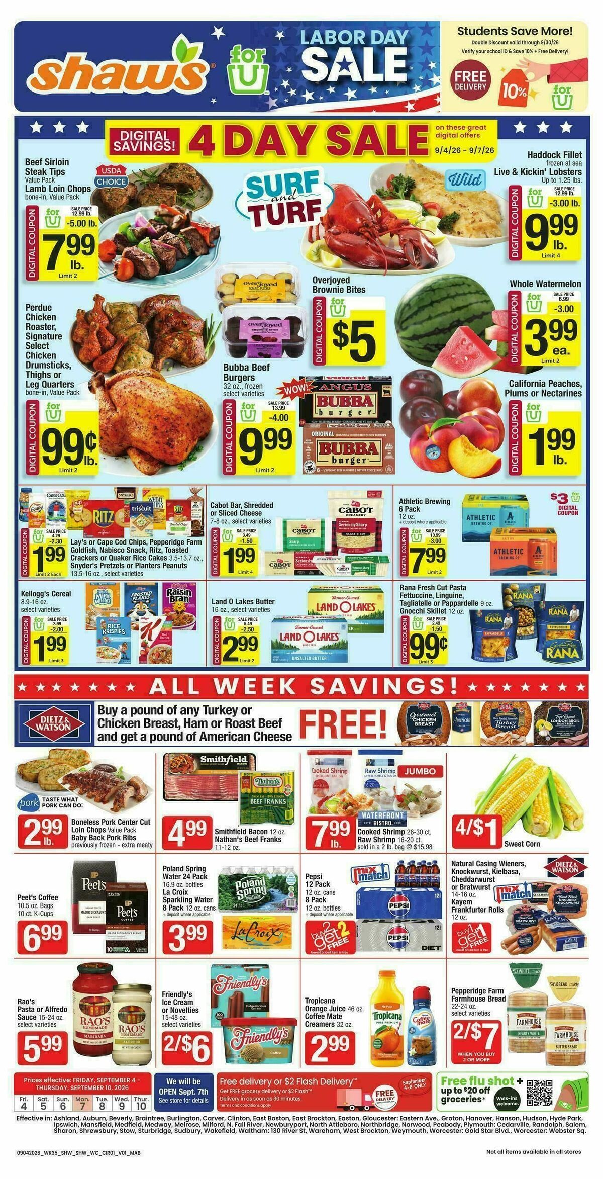 Shaw's Weekly Ad from September 4