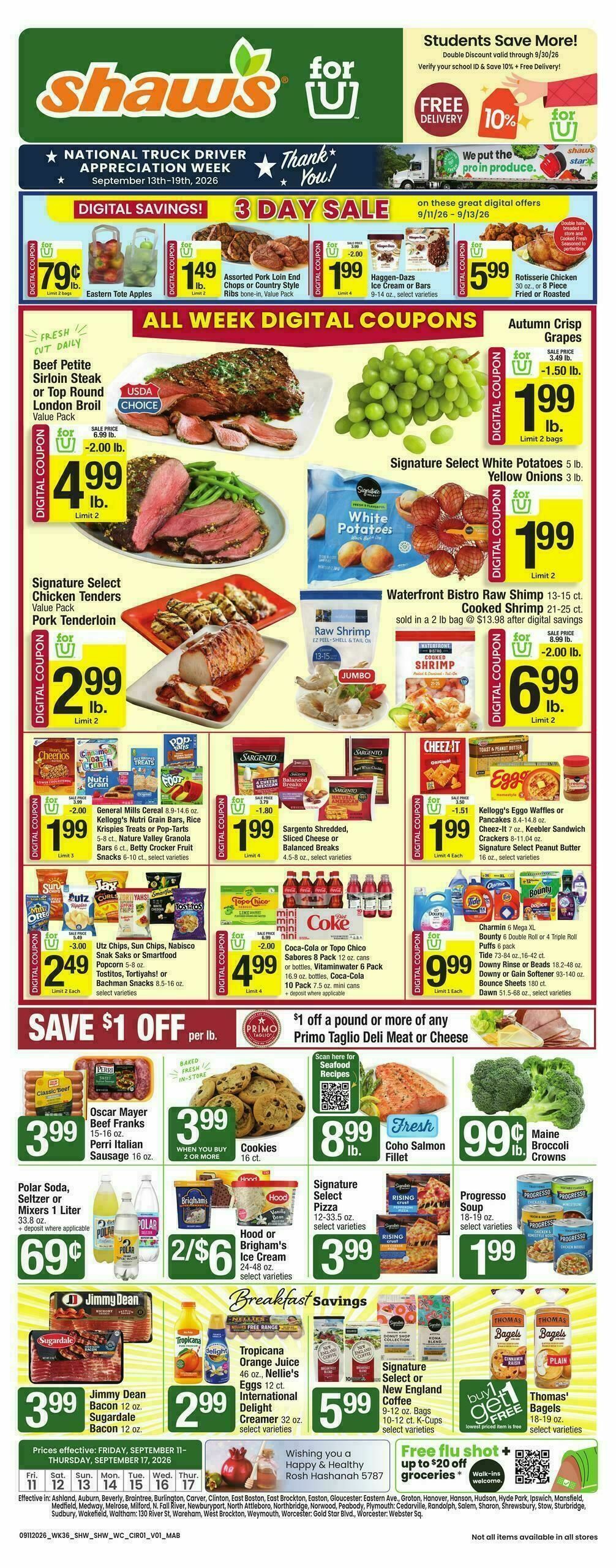 Shaw's Weekly Ad from September 11