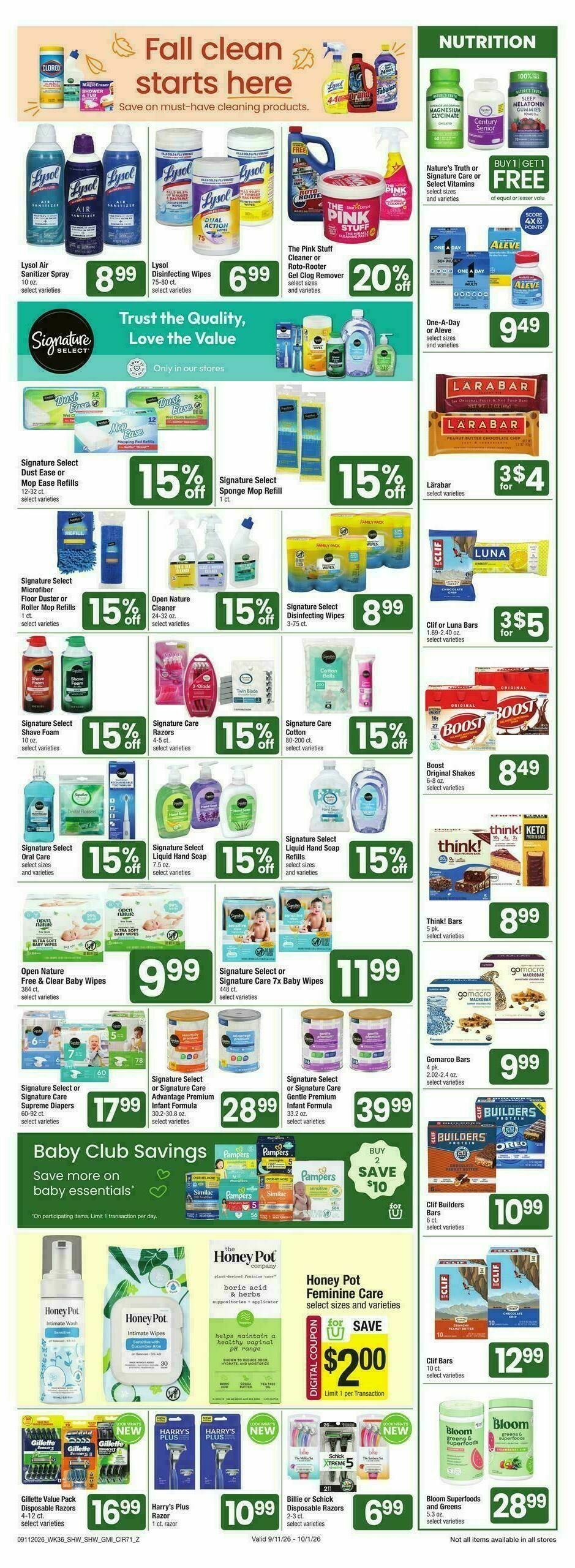 Shaw's Weekly Ad from September 11