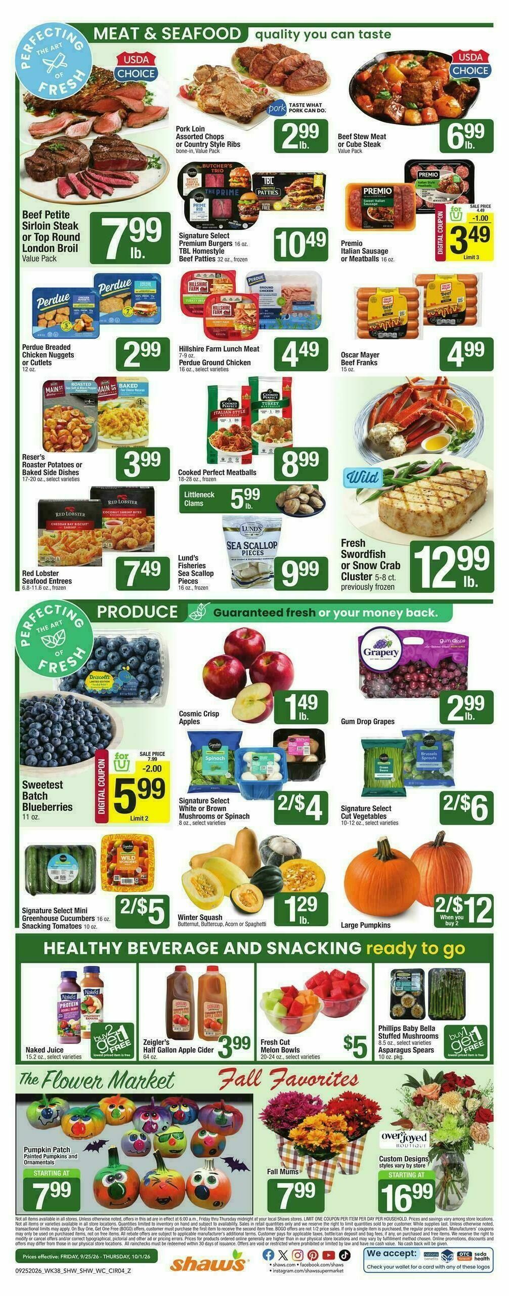 Shaw's Weekly Ad from September 25