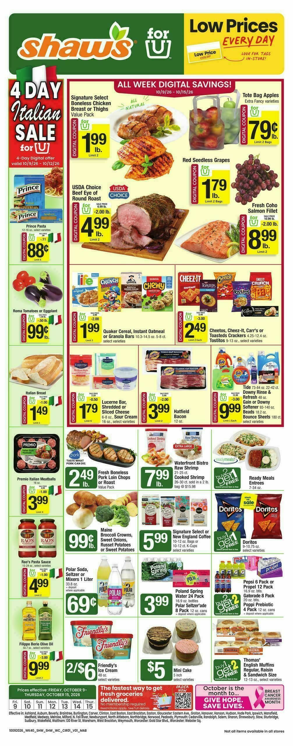 Shaw's Weekly Ad from October 9