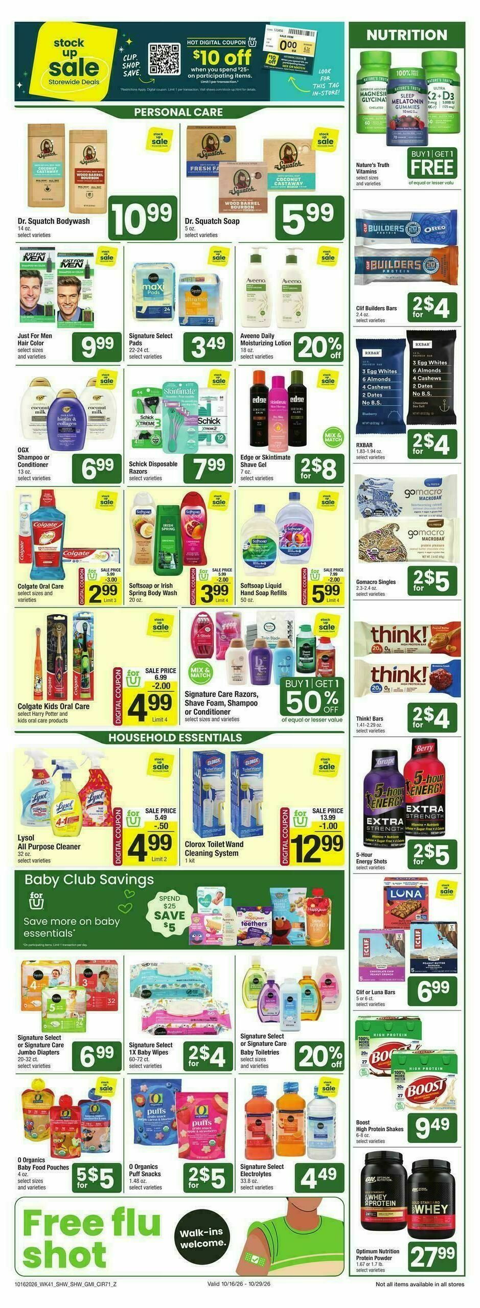 Shaw's Weekly Ad from October 16