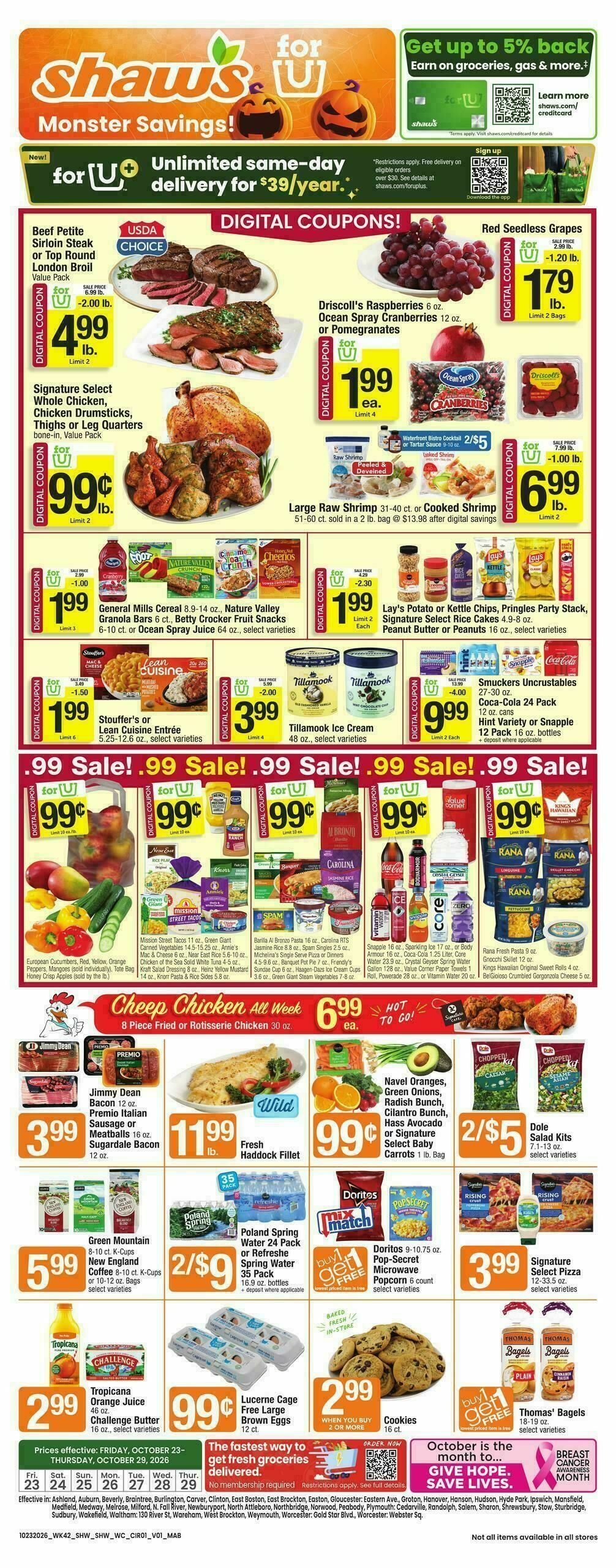 Shaw's Weekly Ad from October 23